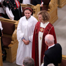 Prinsesse Ingrid Alexandra ankom seremonien, ledsaget av Oslos biskop Kari Veiteberg. Foto: Vidar Ruud / NTB scanpix